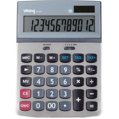 Viking Taschenrechner, Finanzieller Taschenrechner AT-814 Silber (Batteriebetrieb, Solarenergie) Viking Taschenrechner, Finanzieller Taschenrechner AT-814 Silber (Batteriebetrieb, Solarenergie)