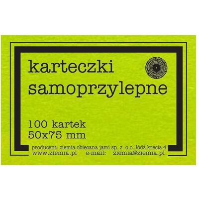 Ziemia Obiecana, Haftnotiz, Selbstklebende Fluo-Notizen, 50 x 75 mm, 100 K grün (75 x 50 mm) Ziemia Obiecana, Haftnotiz, Selbstklebende Fluo-Notizen, 50 x 75 mm, 100 K grün (75 x 50 mm)
