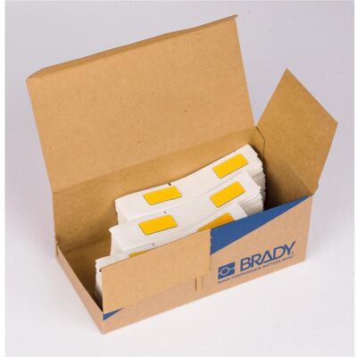 Brady, Etikettenrolle, M6-07-7593-YL, Aufgeschäumter Polyester, Gelb, glänzend, 18.00 x 35.00 mm, permanent (300/Bo (32.67 mm) Brady, Etikettenrolle, M6-07-7593-YL, Aufgeschäumter Polyester, Gelb, glänzend, 18.00 x 35.00 mm, permanent (300/Bo (32.67 mm)