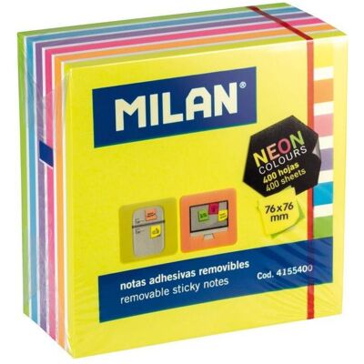 Milan, Korrekturmittel, Klebebögen, 76 x 76 mm, 400 Blatt, neonfarben Milan, Korrekturmittel, Klebebögen, 76 x 76 mm, 400 Blatt, neonfarben