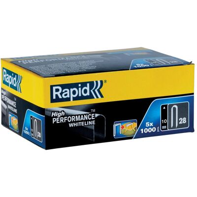 Rapid, Büroklammer, Typ 28 Kabelklammer 10 mm weiss (5000x) Rapid, Büroklammer, Typ 28 Kabelklammer 10 mm weiss (5000x)