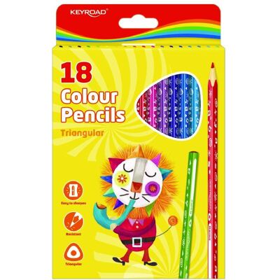 Keyroad, Malstifte, Bleistifte, dreieckig, 18 stk., farbmischung (18x) Keyroad, Malstifte, Bleistifte, dreieckig, 18 stk., farbmischung (18x)