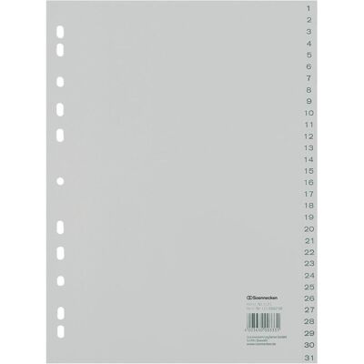 Soennecken, Ordner Zubehör, Zahlenregister Verwendung für Papierformat: DIN A4 Ausführung der Tabe: 1-31 Soennecken, Ordner Zubehör, Zahlenregister Verwendung für Papierformat: DIN A4 Ausführung der Tabe: 1-31
