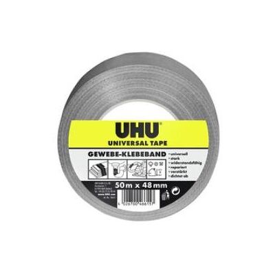 UHU, Klebeband, Universal Gewebe-Klebeband, 48 mm x 50 m, grau extra starkes Gewebeband mit Polyester-Beschichtung (48 mm) UHU, Klebeband, Universal Gewebe-Klebeband, 48 mm x 50 m, grau extra starkes Gewebeband mit Polyester-Beschichtung (48 mm)