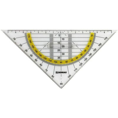 Donau, Lineal, Geometrie-Dreieck ohne Griff 16 cm transparent (16 cm) Donau, Lineal, Geometrie-Dreieck ohne Griff 16 cm transparent (16 cm)