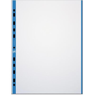 Elba, Mappe, Prospekthülle, DIN A4 mit farbigem Rand, PP, blau 0,09 mm, glasklar, oben offen, Eurolochung (A4, 10x) Elba, Mappe, Prospekthülle, DIN A4 mit farbigem Rand, PP, blau 0,09 mm, glasklar, oben offen, Eurolochung (A4, 10x)