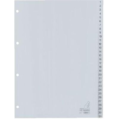 Kangaro, Ordner Zubehör, 1 bis 31 Register DIN A4 31-teilig PP (Polypropylen) 4 Löcher G431C Kangaro, Ordner Zubehör, 1 bis 31 Register DIN A4 31-teilig PP (Polypropylen) 4 Löcher G431C