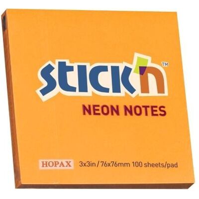 B.N.T., Heft + Block, Notes Stick'N NEON orange 76x76mm 100blade - (12 stk.) (A4) B.N.T., Heft + Block, Notes Stick'N NEON orange 76x76mm 100blade - (12 stk.) (A4)