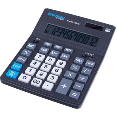 Donau, Taschenrechner, Bürorechner tech, 12-stellig, anzeige, masse 201x155x35mm, schwarz (Batteriebetrieb, Solarenergie) Donau, Taschenrechner, Bürorechner tech, 12-stellig, anzeige, masse 201x155x35mm, schwarz (Batteriebetrieb, Solarenergie)