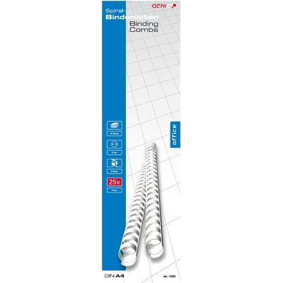 Genie 12381 Plastikbinderücken (DIN A4 Format geeignet für alle Bindegeräte 12 mm) 25 Stück weiÃÂ, Bindegerät Zubehör, Weiss Genie 12381 Plastikbinderücken (DIN A4 Format geeignet für alle Bindegeräte 12 mm) 25 Stück weiÃÂ, Bindegerät Zubehör, Weiss