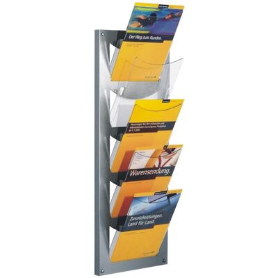 Kerkmann, Prospektständer, Wand-Prospekthalter NovaX, DIN A4 hoch, 5 Fächer bestehend aus pulverbeschichtetem Metallrahmen mit (A4) Kerkmann, Prospektständer, Wand-Prospekthalter NovaX, DIN A4 hoch, 5 Fächer bestehend aus pulverbeschichtetem Metallrahmen mit (A4)