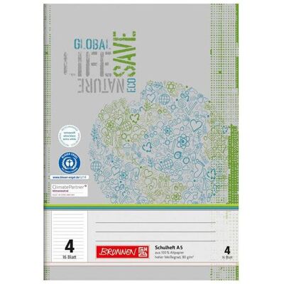 Brunnen, Heft + Block, Schulheft Recycling Lineatur 4 liniert ohne Rand (A5, Liniert, Weicher Einband) Brunnen, Heft + Block, Schulheft Recycling Lineatur 4 liniert ohne Rand (A5, Liniert, Weicher Einband)