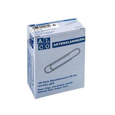 Alco, Büroklammer, Büroklammer glatte runde Form 50mm Metall verzinkt silber 100 St./Pack. (1x) Alco, Büroklammer, Büroklammer glatte runde Form 50mm Metall verzinkt silber 100 St./Pack. (1x)