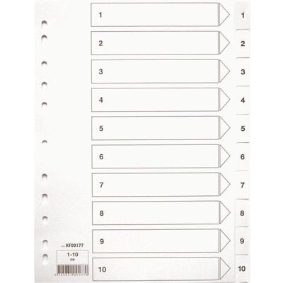 Q-Connect, Ordner Zubehör, Zahlenregister aus Kunststoff 1-20, A4, weiss Q-Connect, Ordner Zubehör, Zahlenregister aus Kunststoff 1-20, A4, weiss