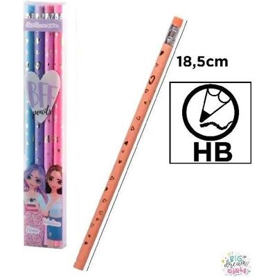 Teka, Bleistift, Big Dream Girls Bleistift mit Radiergummi 4 Stk. (4x) Teka, Bleistift, Big Dream Girls Bleistift mit Radiergummi 4 Stk. (4x)