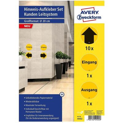 Avery Dennison, Sticker, -Zweckform Hinweisschild Ausgang, Eingang, Pfeil Folie selbstklebend (Ø) 20 mm 20 mm 12 St. (12 Sticker) Avery Dennison, Sticker, -Zweckform Hinweisschild Ausgang, Eingang, Pfeil Folie selbstklebend (Ø) 20 mm 20 mm 12 St. (12 Sticker)