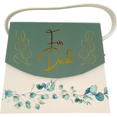 Magni, Geschenkverpackung, Geschenkbox Für dich Handtaschenform grün (1x) Magni, Geschenkverpackung, Geschenkbox Für dich Handtaschenform grün (1x)