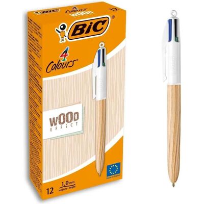 Bic, Schreibstifte, Druckkugelschreiber 4 Colours Wood Style (12x) Bic, Schreibstifte, Druckkugelschreiber 4 Colours Wood Style (12x)