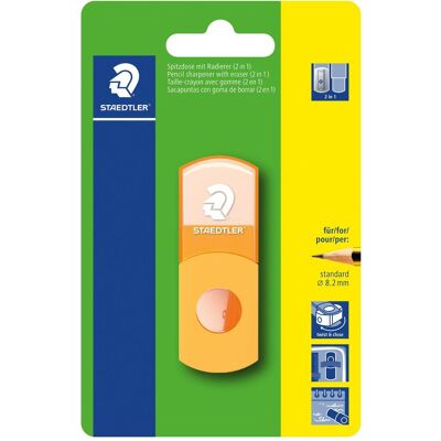 Magni, Spitzer, Spitzdose mit Radierer 2in1 neonorange Magni, Spitzer, Spitzdose mit Radierer 2in1 neonorange