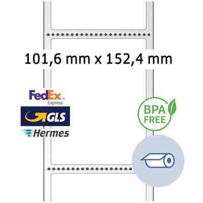 Herma Etiketten, Thermodirekt-Versandetiketten, Rolle, 101,6 x 152,4 mm Trägerperforation nach jedem Etikett, besonde Herma Etiketten, Thermodirekt-Versandetiketten, Rolle, 101,6 x 152,4 mm Trägerperforation nach jedem Etikett, besonde