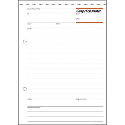 Sigel, Formular, Gesprächsnotizen (50x) Sigel, Formular, Gesprächsnotizen (50x)