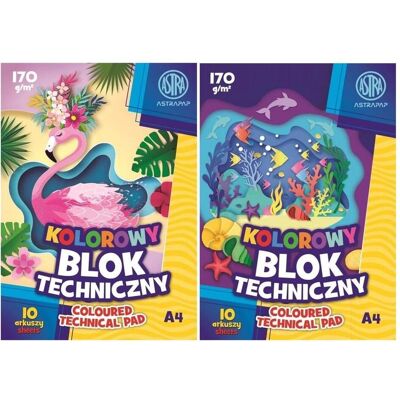 Astra, Heft + Block, Gefärbter Farbblock A4/10K 170g (10 Stück) (A4) Astra, Heft + Block, Gefärbter Farbblock A4/10K 170g (10 Stück) (A4)