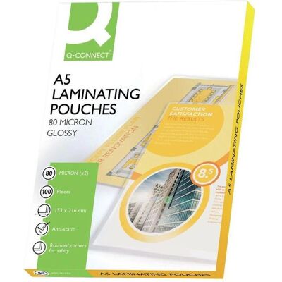 Q-Connect, Laminierfolie, Laminierfolien glänzend (A5, 100 Stk., 80 µm) Q-Connect, Laminierfolie, Laminierfolien glänzend (A5, 100 Stk., 80 µm)