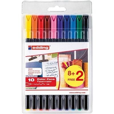 Edding, Malstifte, Faserschreiberetui 10ST (8+2) sortiert (10x) Edding, Malstifte, Faserschreiberetui 10ST (8+2) sortiert (10x)