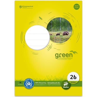 Magni, Heft + Block, Green Schulblock - DIN A4, Lineatur 26 (5mm kariert mit Rand), 50 Blatt, 4-fach Lochung, pre (A4, Kariert, Weicher Einband) Magni, Heft + Block, Green Schulblock - DIN A4, Lineatur 26 (5mm kariert mit Rand), 50 Blatt, 4-fach Lochung, pre (A4, Kariert, Weicher Einband)