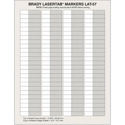 Brady, Etiketten, LAT-57-361-2.5, selbstlaminierendes Polyester, Weiss/Transparent, 9.53 x 19.05(45.72) mm, per Brady, Etiketten, LAT-57-361-2.5, selbstlaminierendes Polyester, Weiss/Transparent, 9.53 x 19.05(45.72) mm, per