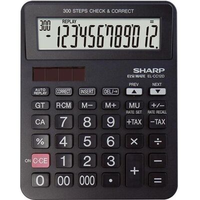 Sharp Taschenrechner, EL-CC12D Taschenrechner schwarz Sharp Taschenrechner, EL-CC12D Taschenrechner schwarz