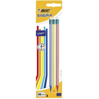 Bic, Bleistift, Evolution Stripes Bleistift (HB, 3x) Bic, Bleistift, Evolution Stripes Bleistift (HB, 3x)