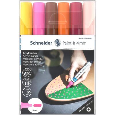 Schneider, Marker, 6 Paint-It 320 V3 Acrylstifte farbsortiert 4,0 mm (6x) Schneider, Marker, 6 Paint-It 320 V3 Acrylstifte farbsortiert 4,0 mm (6x)