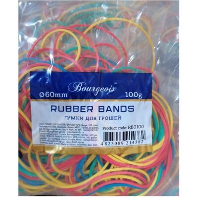 Fresh, Gummiband, Gummibänder 60 mm 100g Farbmix Fresh, Gummiband, Gummibänder 60 mm 100g Farbmix
