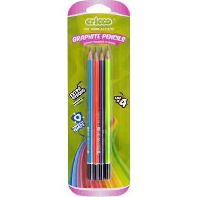 Cricco, Bleistift, Dreieckiger Bleistift Neon HB 4 Stk. (HB, 4x) Cricco, Bleistift, Dreieckiger Bleistift Neon HB 4 Stk. (HB, 4x)