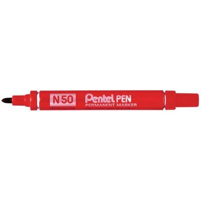 Pentel, Marker, N 50 permanent marker Tip type Red 12 piece(s) (12x) Pentel, Marker, N 50 permanent marker Tip type Red 12 piece(s) (12x)