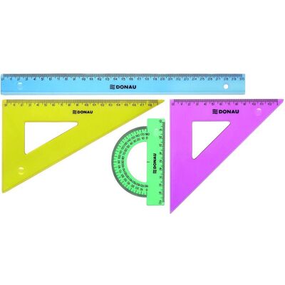 Donau, Lineal, Geometrie-set, gross, anhängerverpackung, farbig sortiert (30 cm) Donau, Lineal, Geometrie-set, gross, anhängerverpackung, farbig sortiert (30 cm)