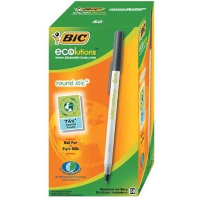 Bic, Schreibstifte, Kugelschreiber ECOlutions Round Stic, schwarz (1x) Bic, Schreibstifte, Kugelschreiber ECOlutions Round Stic, schwarz (1x)
