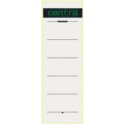 Centra, Ordner Zubehör, Rückenschild selbstklebend, Papier, lang, breit, 10 Stück, weiss Centra, Ordner Zubehör, Rückenschild selbstklebend, Papier, lang, breit, 10 Stück, weiss