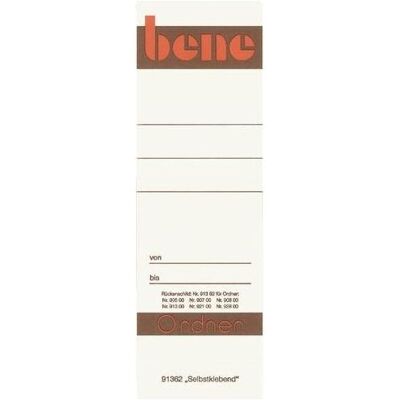 Esselte, Ordner Zubehör, Bene Selbstklebend Rückenschilder 091362 Selbsthaftend Spezial Weiss 5,6 x 16 cm Esselte, Ordner Zubehör, Bene Selbstklebend Rückenschilder 091362 Selbsthaftend Spezial Weiss 5,6 x 16 cm