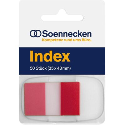 Soennecken, Haftnotiz, Haftstreifen Index Masse: 25 x 43 mm (B x H) Farbe: rot (43 x 25 mm) Soennecken, Haftnotiz, Haftstreifen Index Masse: 25 x 43 mm (B x H) Farbe: rot (43 x 25 mm)