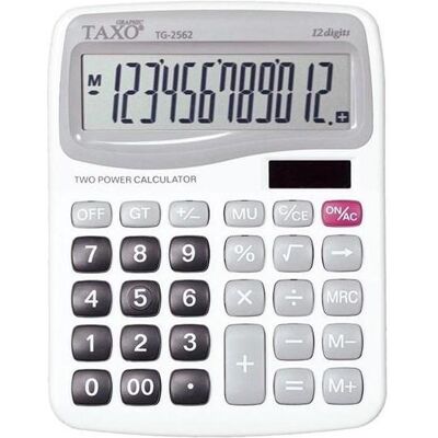 Titanum, Taschenrechner, Taxo 12-stelliger Taschenrechner TG-2562 weiss (Batteriebetrieb, Solarenergie) Titanum, Taschenrechner, Taxo 12-stelliger Taschenrechner TG-2562 weiss (Batteriebetrieb, Solarenergie)