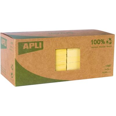 Apli, Haftnotiz, notes recycled yellow 12u Apli, Haftnotiz, notes recycled yellow 12u