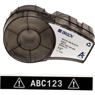 Brady, Etikettenrolle, 139742 Schwarz (12.70 mm) Brady, Etikettenrolle, 139742 Schwarz (12.70 mm)