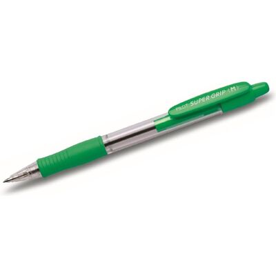 Pilot, Schreibstifte, Kugelschreiber Super Grip 0,4mm M grün nicht dokumentenecht Farbe des Schaftes: transparent (1x) Pilot, Schreibstifte, Kugelschreiber Super Grip 0,4mm M grün nicht dokumentenecht Farbe des Schaftes: transparent (1x)