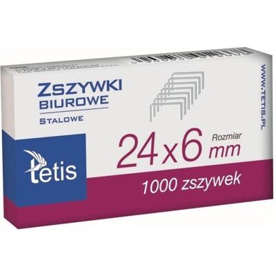 Tetis, Büroklammer, Büroklammern 24/6 1000 Stk. GZ101-A (1000x) Tetis, Büroklammer, Büroklammern 24/6 1000 Stk. GZ101-A (1000x)