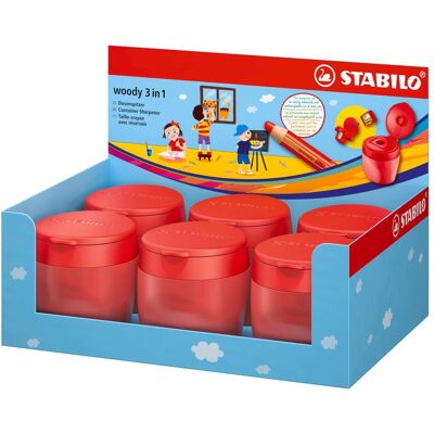 STABILO, Spitzer, Woody 3in1 Dosenspitzer 6 Disp STABILO, Spitzer, Woody 3in1 Dosenspitzer 6 Disp