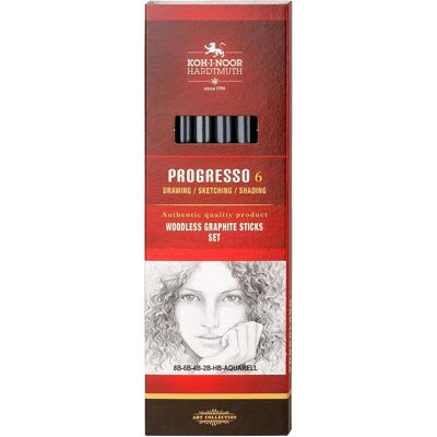 Koh-i-Noor, Bleistift, ołówek grafitowy progresso 8915 /hb 2b 4b 6b 8b 4b aquarell komplet (2B, 4B, 6B, 8B, HB, 6x) Koh-i-Noor, Bleistift, ołówek grafitowy progresso 8915 /hb 2b 4b 6b 8b 4b aquarell komplet (2B, 4B, 6B, 8B, HB, 6x)