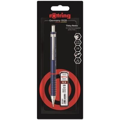 Rotring, Bleistift, Tikky Retro Mekanisk Blyant St 2B Bly, 0,5 mm Blt Skaft (0.50 mm, 2B, 1x) Rotring, Bleistift, Tikky Retro Mekanisk Blyant St 2B Bly, 0,5 mm Blt Skaft (0.50 mm, 2B, 1x)