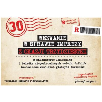 Armin Style, Grusskarte + Briefpapier, Geburtstagseinladung 30 ZA-105 (10 Stk.) (10 Stk.) Armin Style, Grusskarte + Briefpapier, Geburtstagseinladung 30 ZA-105 (10 Stk.) (10 Stk.)